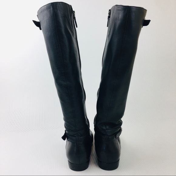 JOAN & DAVID Black Leather Knee Boots - Picture 10 of 16